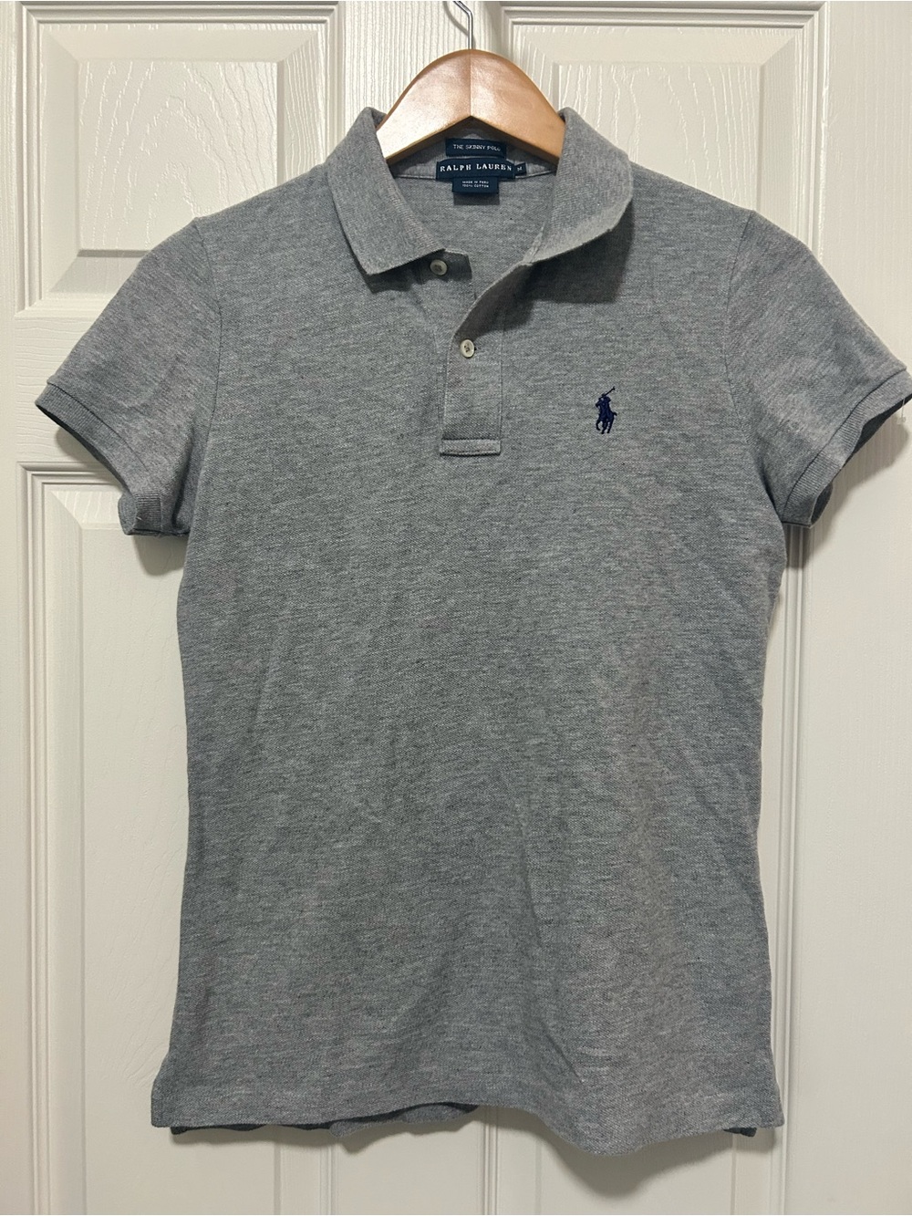 Polo Ralph Lauren Women’s Skinny Polo Shirt Grey Medium